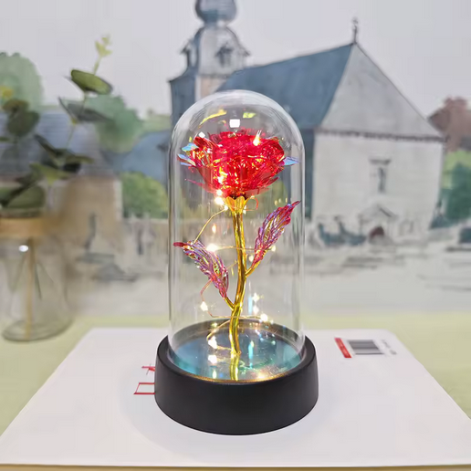Rosa Love Led - Rosa Encantada na Cúpula