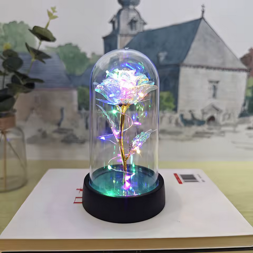 Rosa Love Led - Rosa Encantada na Cúpula