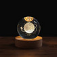 Bola de cristal 3D com galáxia e projeção planetária